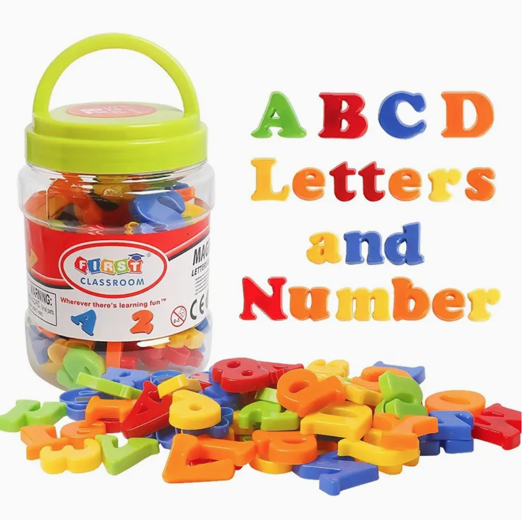 Alphabet with Magnetic Letters and Numbers