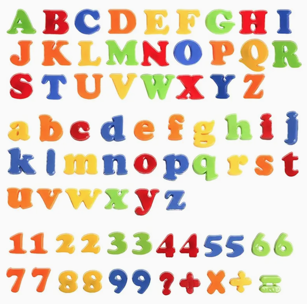 Alphabet with Magnetic Letters and Numbers