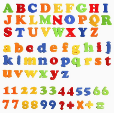 Alphabet with Magnetic Letters and Numbers
