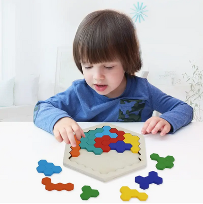 Hexagonal 3D Wooden Puzzle