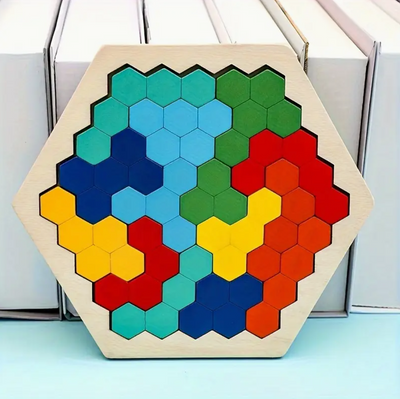 Hexagonal 3D Wooden Puzzle