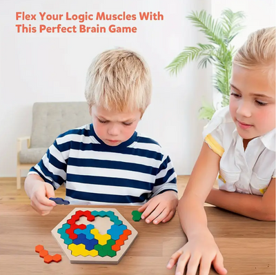 Hexagonal 3D Wooden Puzzle