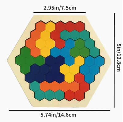 Hexagonal 3D Wooden Puzzle