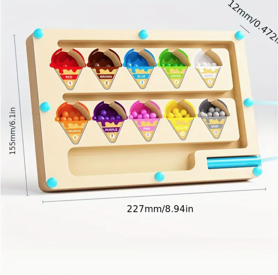 Magnetic Ice Cream Maze Puzzle Toy